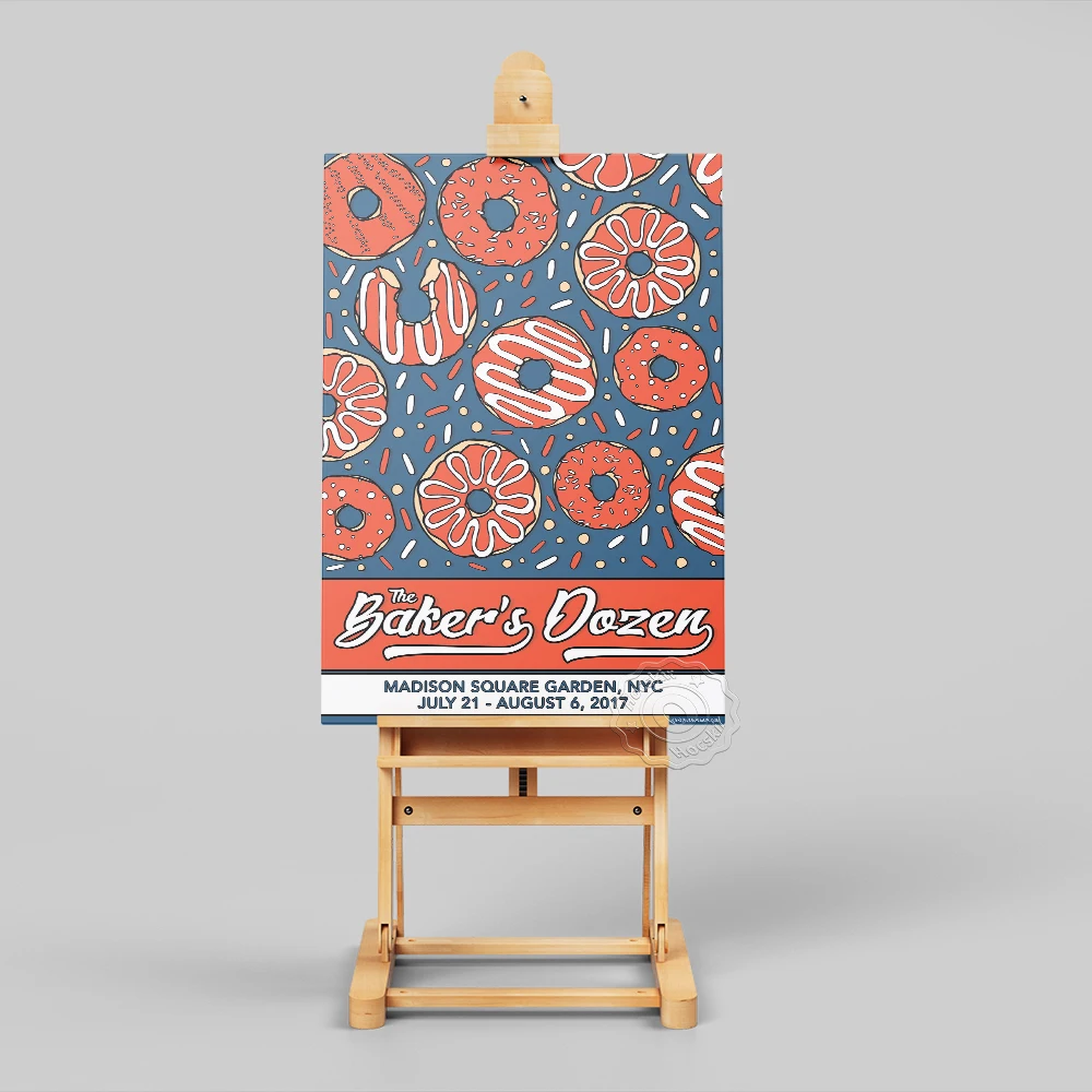 Phish Poster, The Baker’S Dozen Madison Square Garden Nyc 2017 Gig Wall Art, Cute Doughnut Wall Decor, Music Fans Wall Stickers