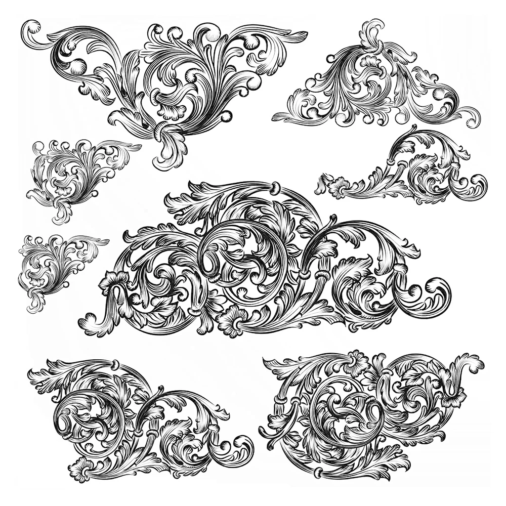 Vintage Baroque Court Style Clear Stamps New 2021 Rubber Silicone Seal for DIY Scrapbooking Card Making Album Decoroation Crafts