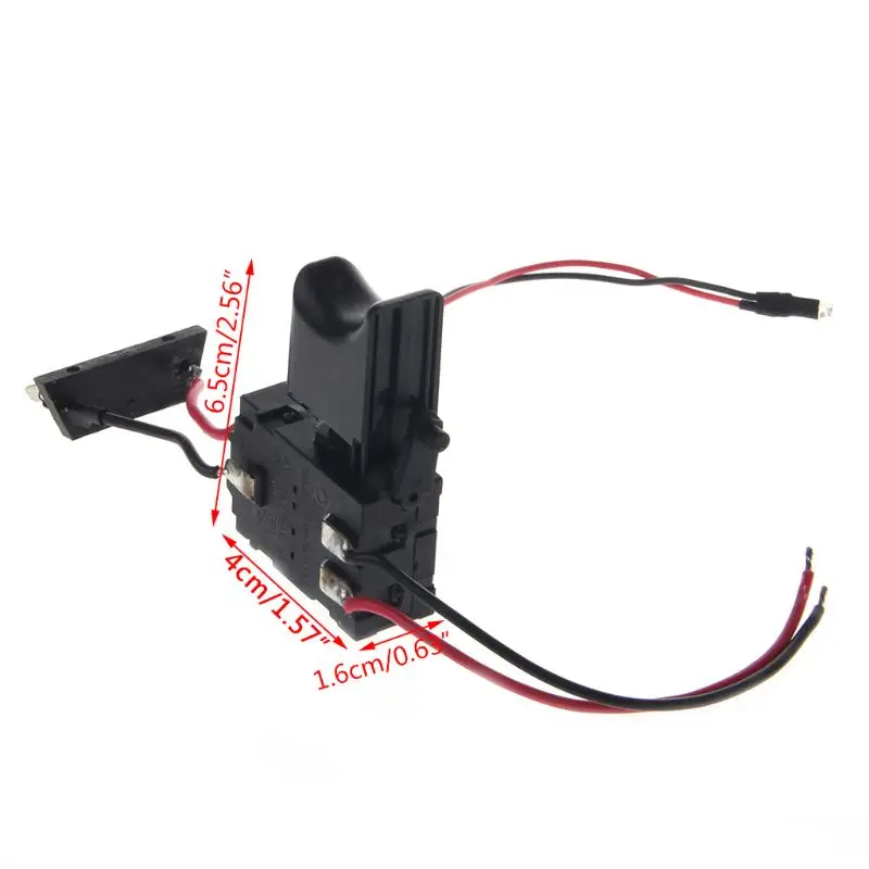 Electric Drill Dustproof Speed Control Push Button Trigger Switch DC 7.2-24V Cordless Drill Switch