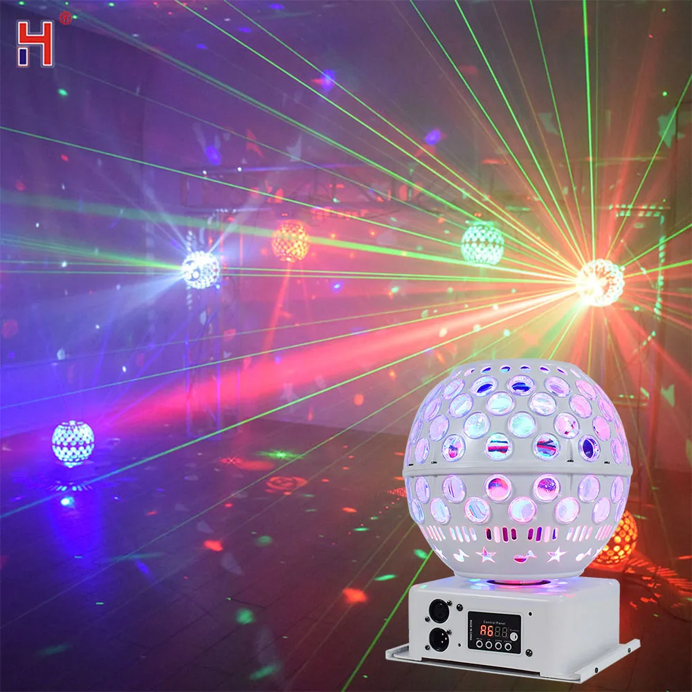 LED DJ Party Laser Kerstverlichting Roterende Kristallen Bol Geluidsgeactiveerde Dansvloer Disco Strobe Magisch Licht Voor Bruiloft KTV