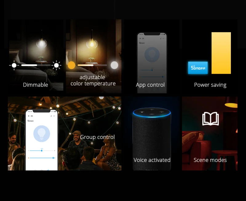 Lampadine dimmerabili bicolore di SONOFF B02-F A60/ST64 Smart WiFi LED lampadina a filamento E27 220-240V tramite telecomando APP Ewelink