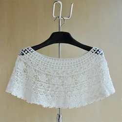 2021 New Women  Spring Summer Vintage Elegant Fashion Crochet Knit Cape Lace Short Hollow out Shawls Shrug Poncho Female scarf