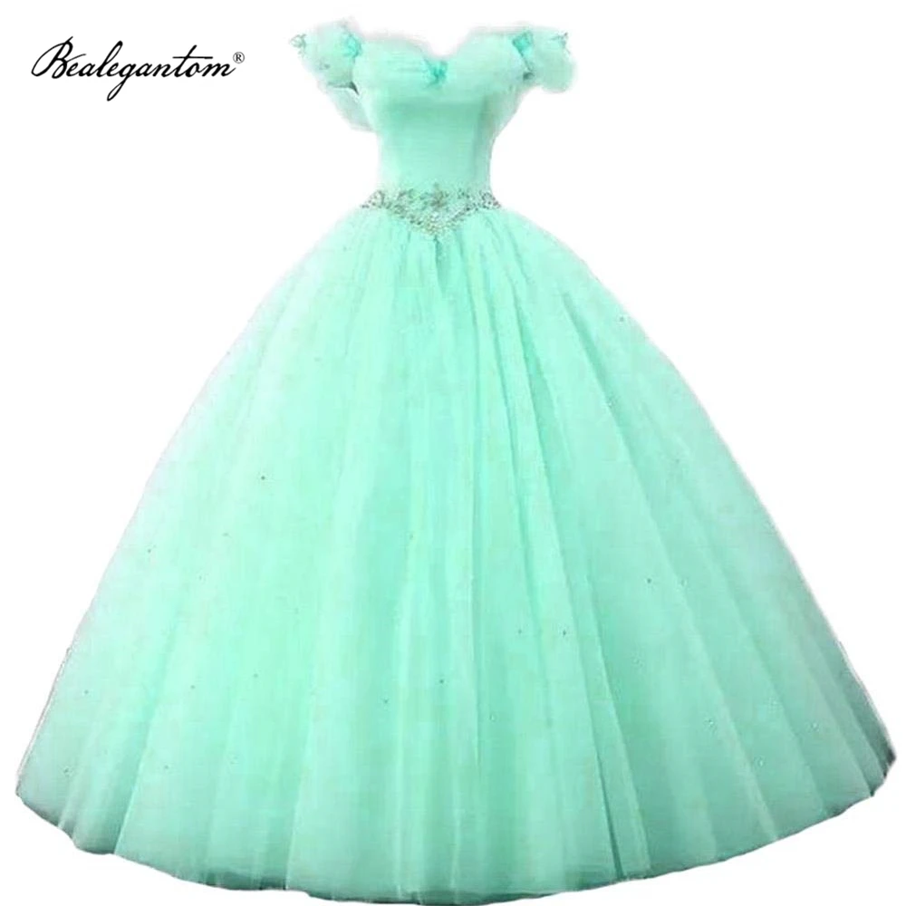 

Bealegantom Ball Gown Quinceanera Dresses Beaded Sequined Lace Applique Princess Prom Party Gown Vestidos De 15 Anos QA2024