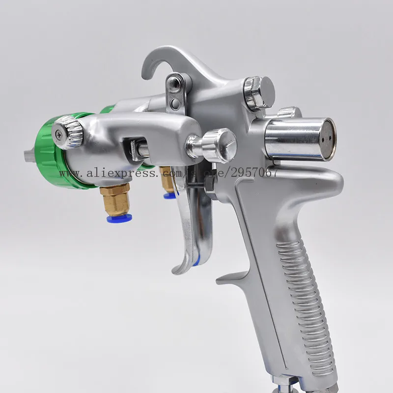 Double nozzle spray gun 1.3mm nano chrome painting high pressure mirror Dual Head pneumatic sprayer