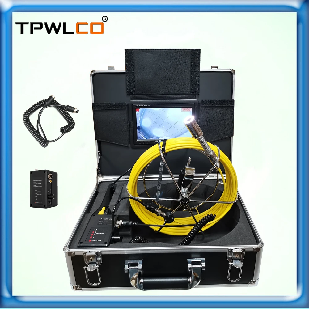 

20m 30m 40m 50m Cable Sewer Pipe Inspection Camera 9'' TFT LCD Monitor Borescope 120° View Angle Drain Cleaning Endoscope System