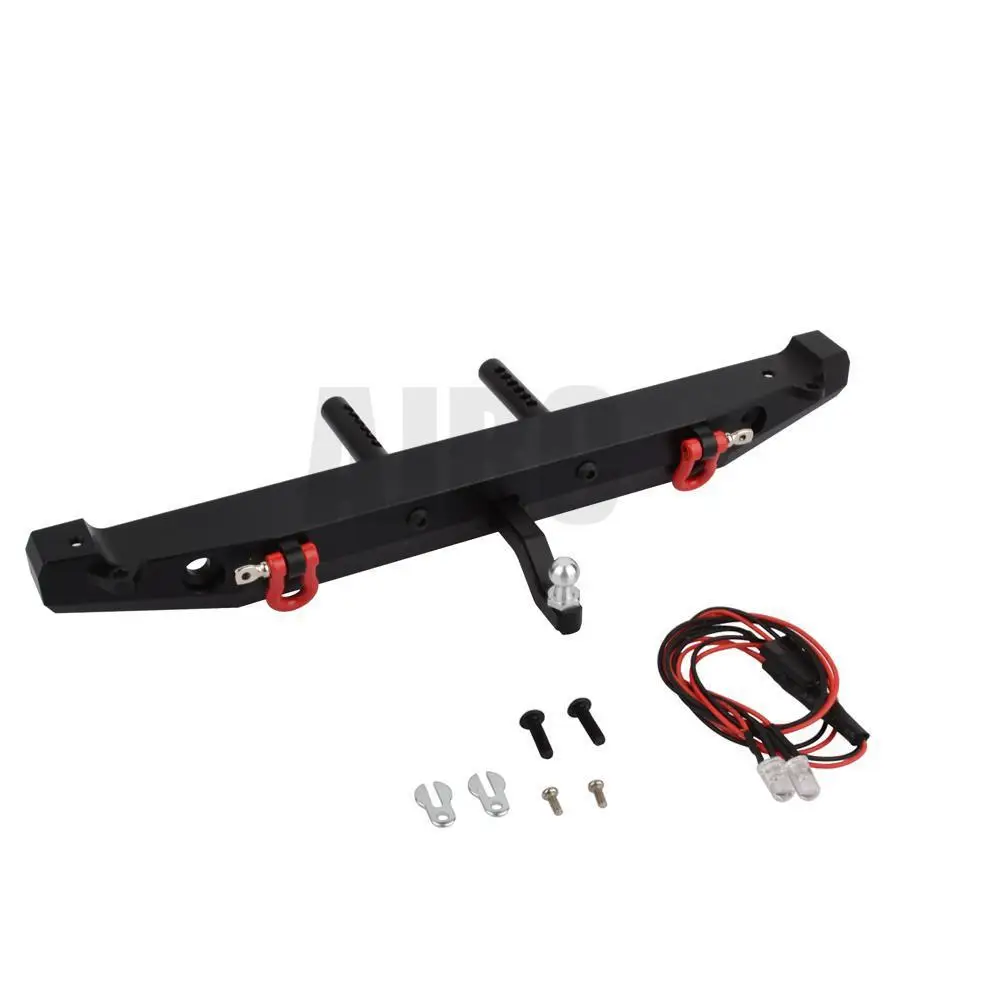 Trx-4 Aluminum Alloy Rear Bumper With Trailer Hitch Upgrade Parts For 1/10 Rc Crawler Car Trax Trx4 Defender Bronco