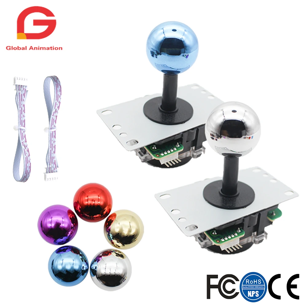 

Из 2 предметов копия Sanwa 5Pin 8Way Высокое качество Джойстик набор «сделай сам» для аркадных игровых автоматов покрытие Multi Цвет хром красные, синие