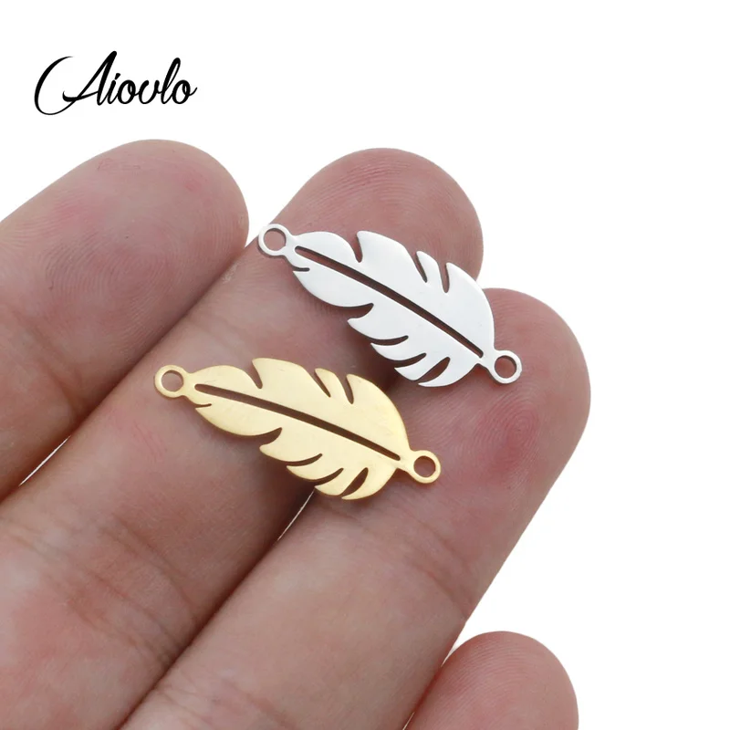 5pcs/lot Tropical Leaf Stainless Steel Decoration Pendant Connectors Bohemia Handmade Charm DIY Earrings Jewelry Making Material