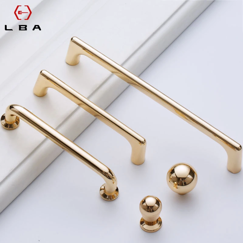 Золотая Ручка для шкафа из цинкового сплава, современный минималистичный дизайн, сплошные ручки для ящиков, кухонные ручки для дверей шкафов, фурнитура