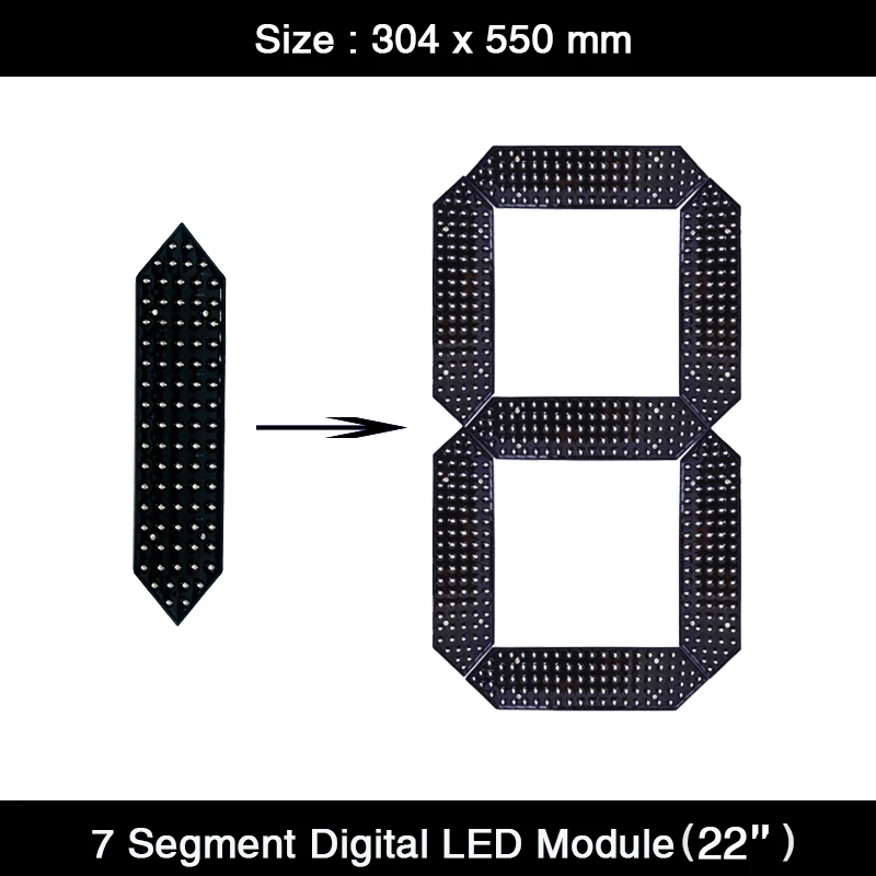 

2Pcs/Lot 22" 7 Seven Segment LED Display Module IP65 Waterproof Score Board/ Pylon Sign Gas Station Price