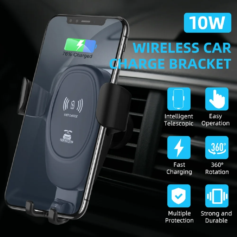 10 واط سيارة لاسلكية تهمة قوس منفذ الهواء قوس شحن سريع حامل للهاتف 4-6 بوصة التلقائي التعريفي عمود شحن