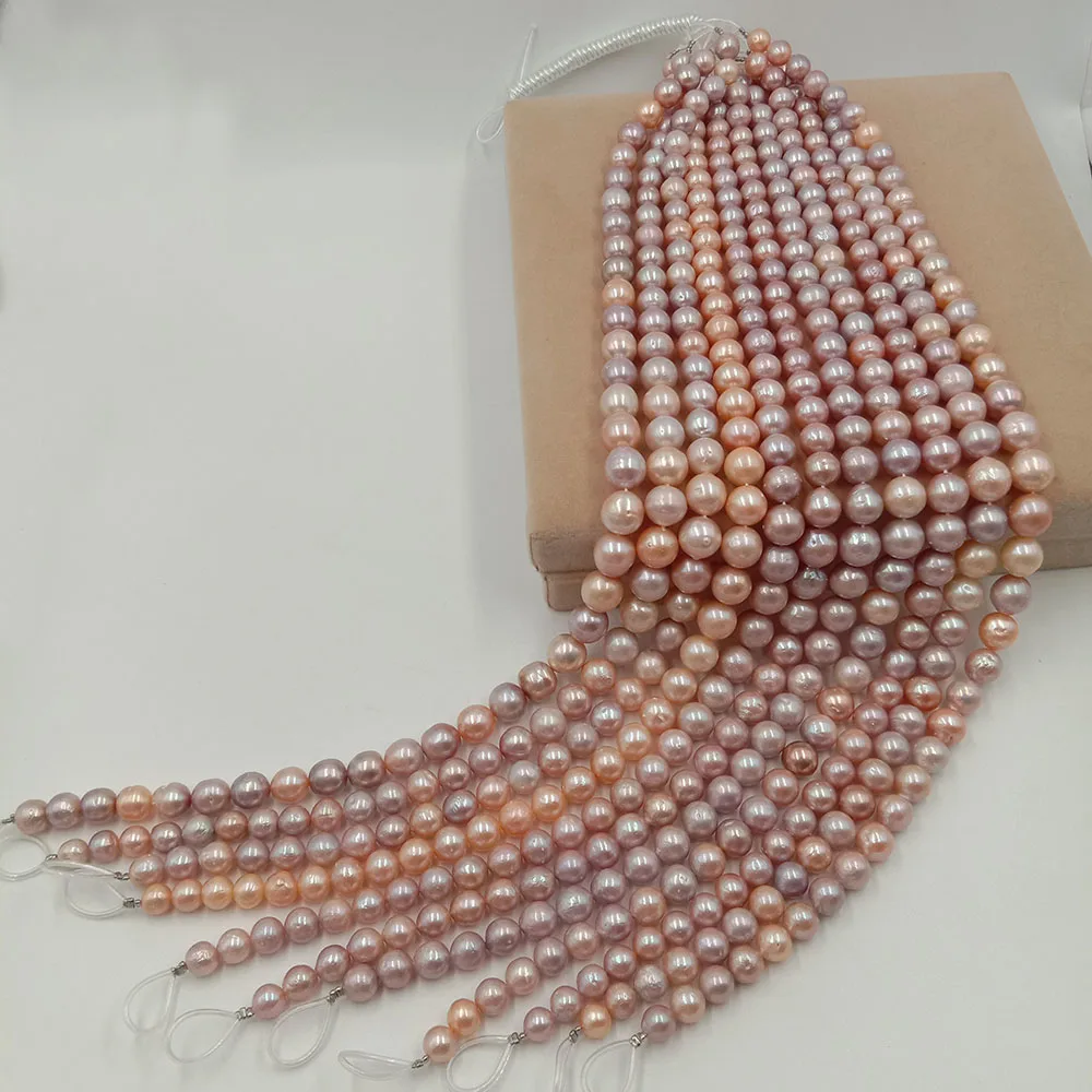 free shipping 16 inch 8-12 mm purple round pearl beads in strand,AA 100% Nature freshwater pearl, BIG KESHI BAROQUE shape