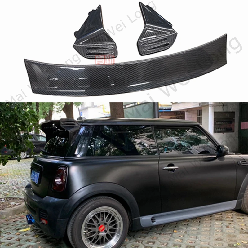 R56  JCW style Carbon Fiber Roof Spoiler For Mini Cooper Ver.2.11/2.12 2001-2008 year Car Accessories spoiler wing