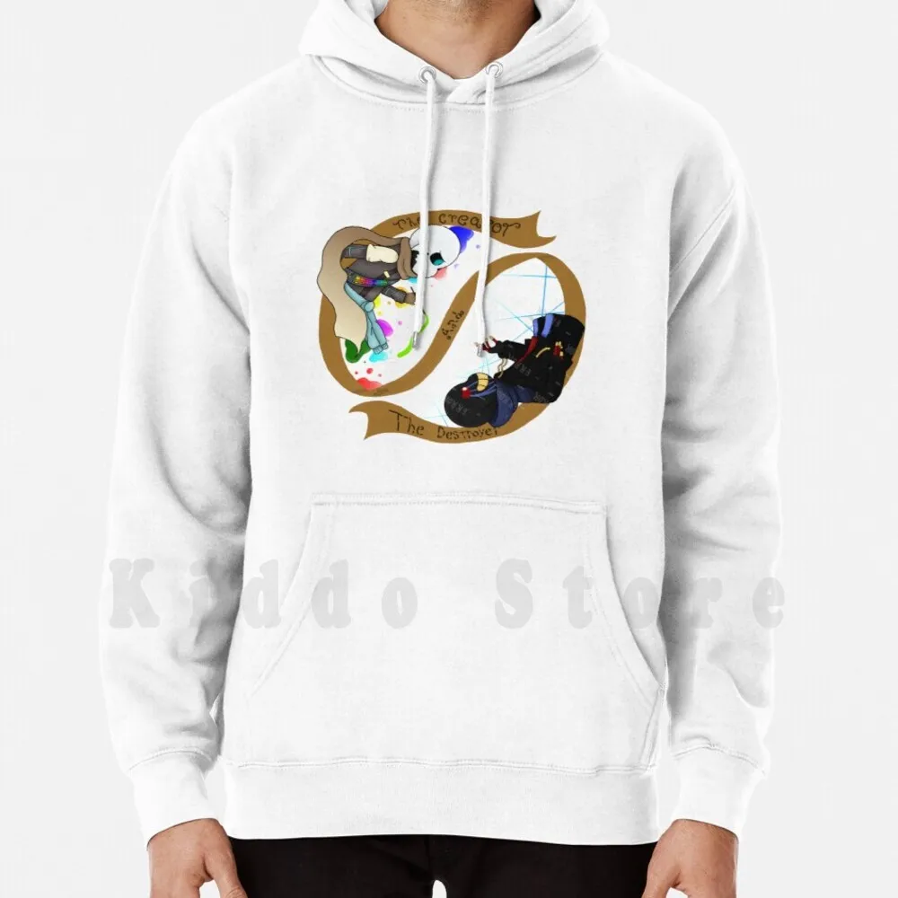 

The Creator And The Destroyer Hoodie Long Sleeve Creator Destroyer Ink Error Undertale Australia Yin Yang Glitch
