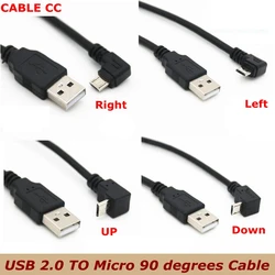 Up & Down & Left & Right Angled 90 Degree USB Micro USB Male to USB male Data Charge connector Cable 25cm 50cm for Tablet 5m 1m