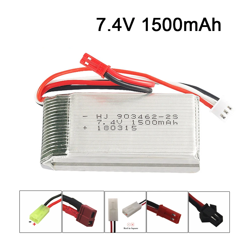 7.4V 1500mAh Lipo battery For WLtoys 144001 V913 Q212G V912 V262 L959 L979 RC Toys Car battery 2S 7.4 V 1500 mah JST/ SM/T PLUG