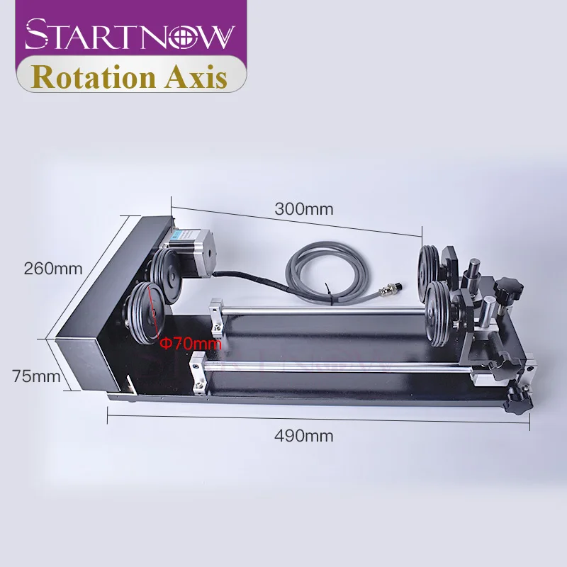 Startnow Axis Rotate 2 Phase Engraving Module With Wheels Rollers Stepper Motor For CO2 Laser Engrave Cutter Machine Parts