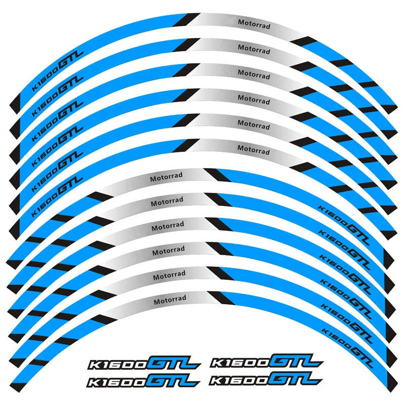 Nowy wysokiej jakości 12 sztuk pasuje naklejki na koła motocykla pasek odblaskowe obręczy dla BMW K1600GTL