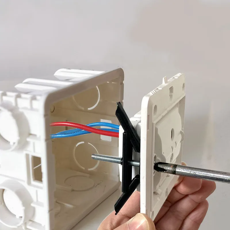 6Pcs Wall Switch Socket Cassette Repairer 86มม.ด้านล่างกล่องสกรูยึดสำหรับกล่องสวิทช์ยึดสนับสนุนRodไฟฟ้าอุปกรณ์เสริม