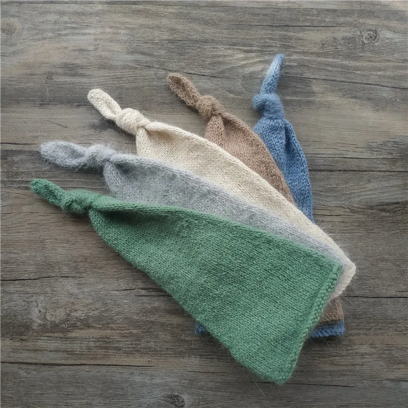 Noworodka fuzzy kapelusz fotografia rekwizyty, ręcznie norek przędzy bonnet rekwizyty fotograficzne