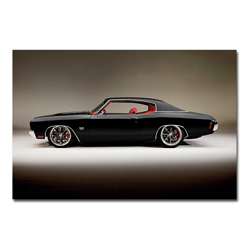 1970 Chevelle SS Muscle Car Poster Canvas Cloth Fabric Print Painting for Home Decor Wall Art Picture