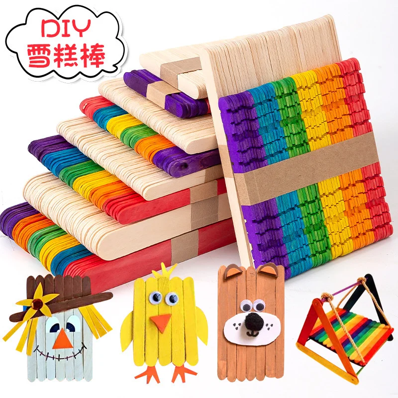 50 Teile/los Kinder DIY Handwerk Spielzeug Bunte Natürliche Holz Zählen Sticks Montessori Vorschule Kinder Zählen Mathematik Pädagogisches Spielzeug