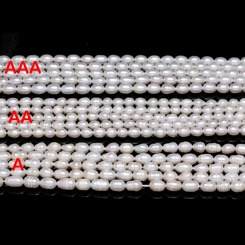 

High Quality Natural Freshwater Pearl A AA AAA Rice Shape Loose Beads for Jewelry Making DIY Elegant Necklace Bracelet 36cm