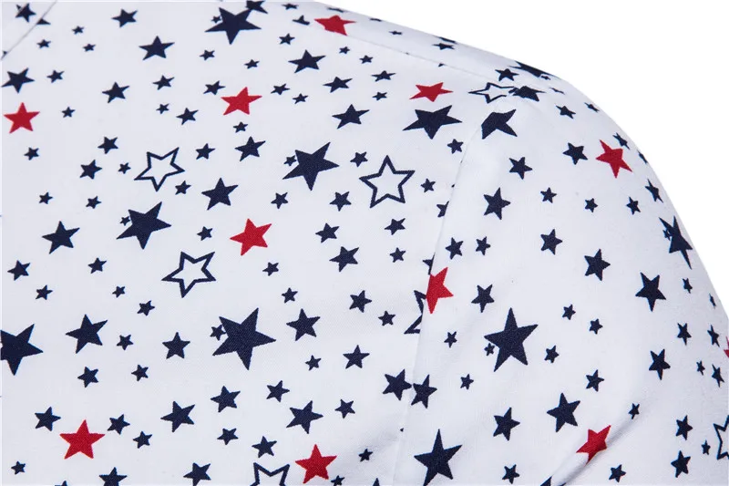 Camisas con estampado de estrellas para hombre, ropa informal ajustada de manga larga para hombre, ropa coreana, 2021