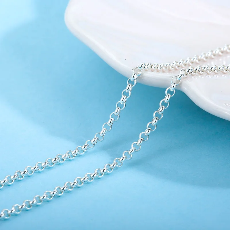 SA SILVERAGE Matching S925 Silver Necklace 71.12cm and 81.28cm 28/32 Inch S925 Sterling Silver Accessory Chain 9.01g