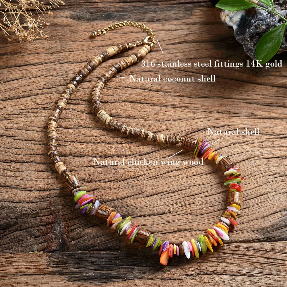 Natural Stone Tribe Necklace Fashion Surfing Necklace for Men and Women, Men's Bohemian Necklace Fashion Jewelry