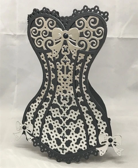 KSCRAFT di Grandi Dimensioni Carino Corsetto di Metallo Fustelle Stencil per il FAI DA TE Scrapbooking/album di foto Decorative Goffratura di Carta