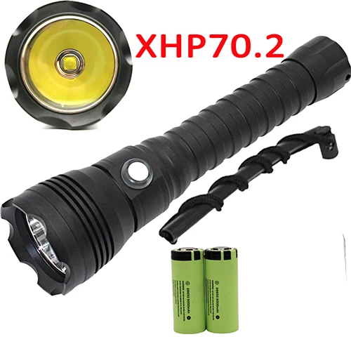 XHP70.2 Led Duiken Zaklamp Tactische 26650 Torch Geel/Wit Licht 4000 Lumen Onderwater 100M Waterdichte XHP70 Dive Lamp