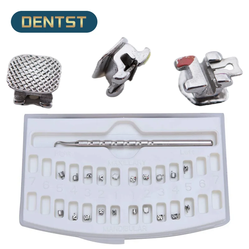 

20Pcs/set 0.022 Orthdontic Self-ligating Brackets Dental ortodoncia Passive Self Ligating Braces MBT./Roth 345 Hook on Archwire