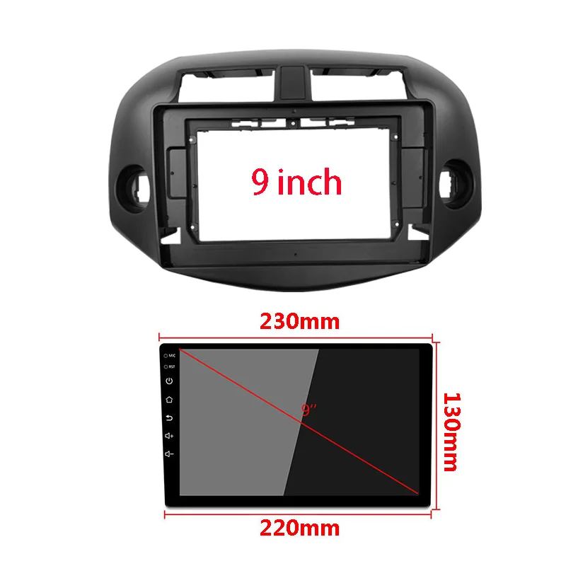 Samochód ramka wykończeniowa radia dla TOYOTA RAV4 2006-2012 Audio Stereo jednostka główna odtwarzacz Panel deski rozdzielczej montażu 9/10.1 cal