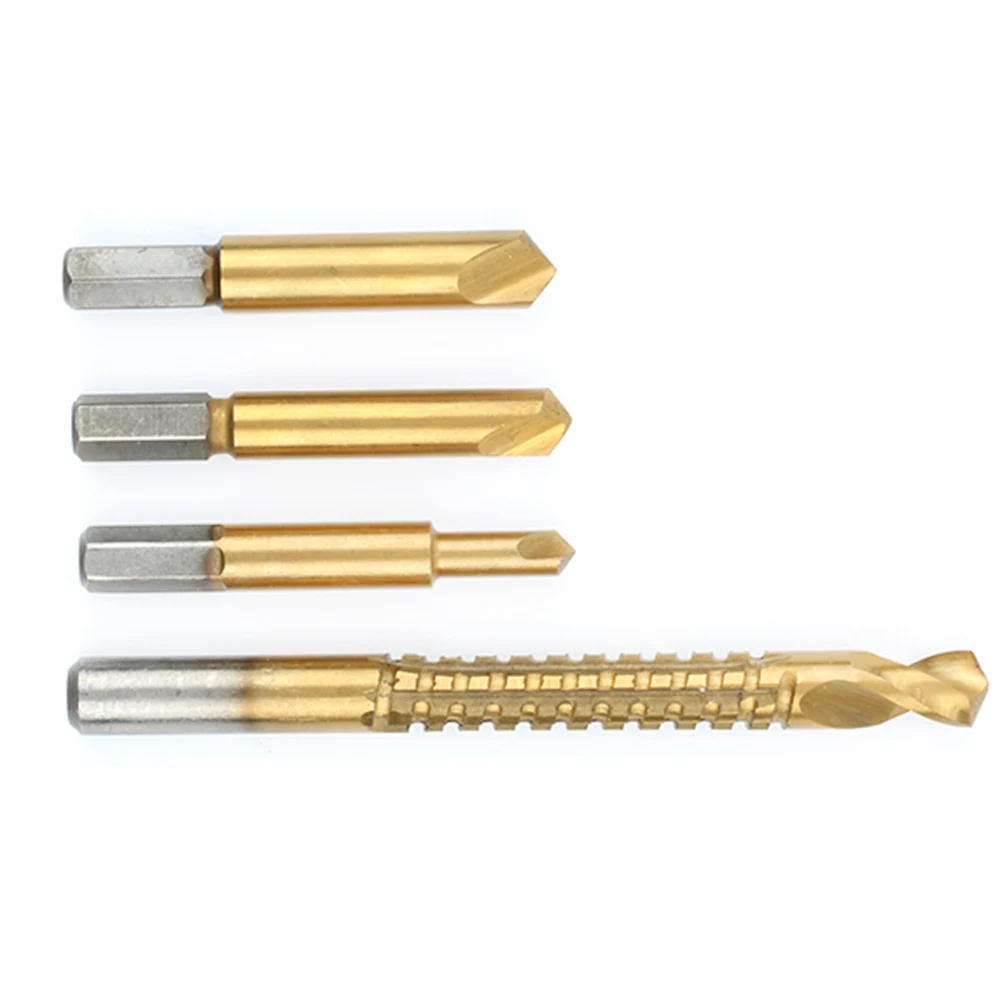 Damaged Screw 4pcs Remover 4in1 Lot Drill Out Handymen Broken Bolt Stud Removal Tool Kit 4pc #1 #2 #3 Milling Drill Bits 8mm