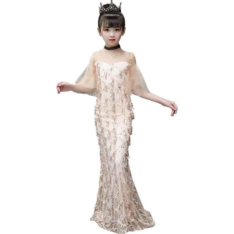 Luxury Children\'s Party Dress Sequined Mermaid Dress Teen 3y-14y Elegant Princess Girl Birthday Dress Angel Fast Delivery