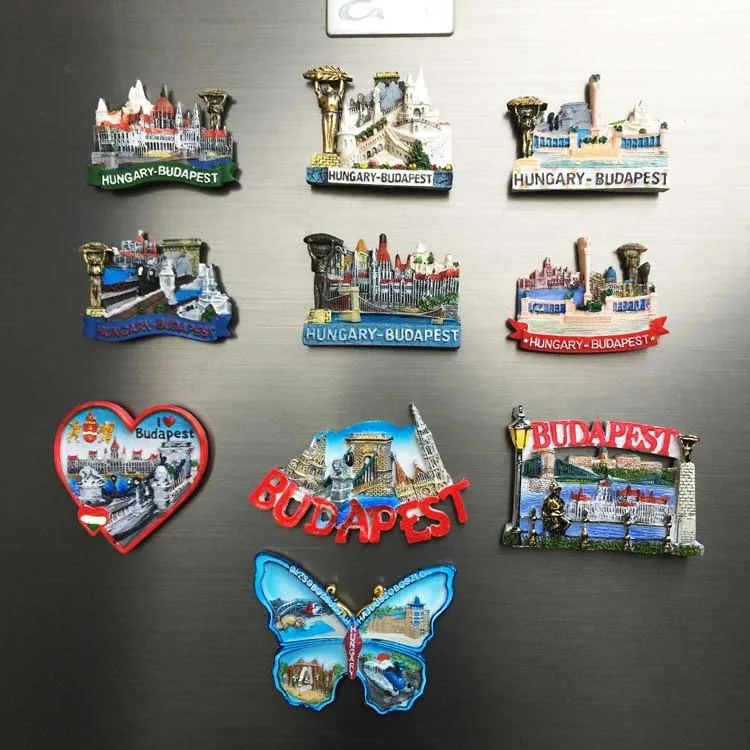 Hungary Budapest Landmark Travel Souvenir Chain Bridge Parliament Building Budapest Creative Collection Refrigerator Magnets