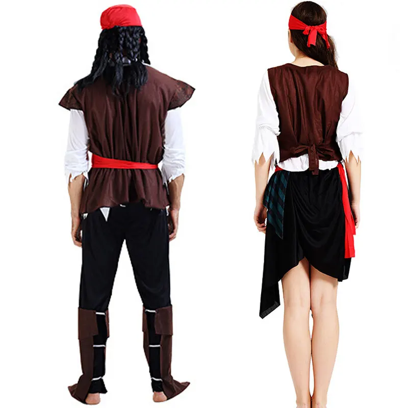 Umorden Halloween Carnaval Party Pirate Captain Kostuums Volwassen Fancy Dress Cosplay Voor Vrouwen Mannen Stellen