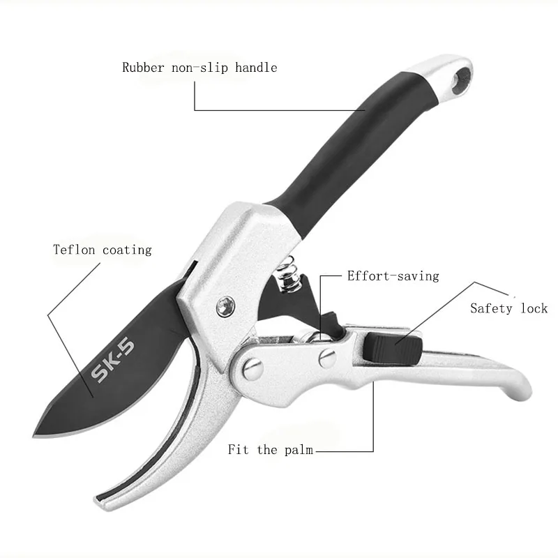 

Ratchet Garden Pruning Shears Professional High Carbon Steel Pruning Scissors Plant Flower Clippers Branch Pruner Trimmer Tool