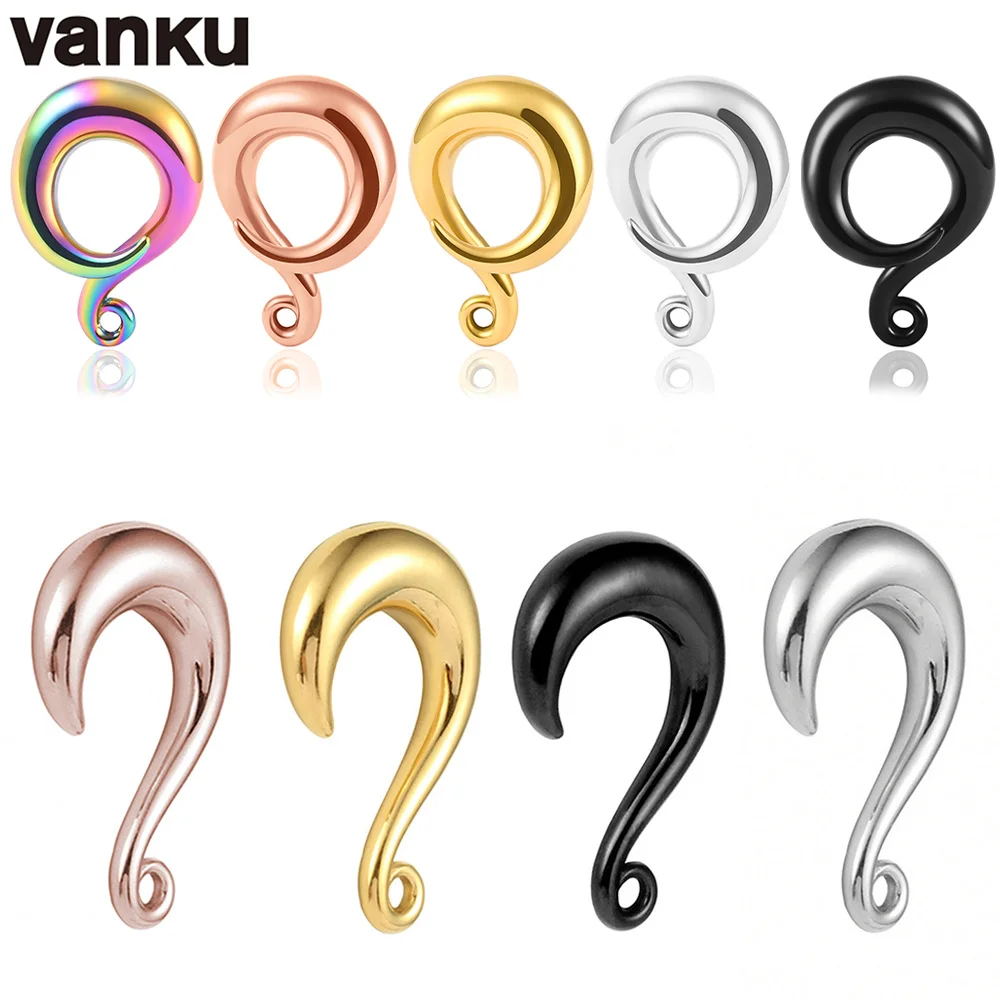 Vanku Wholesale 10pcs New Stainless Steel For Dangle Earring Twist Hooks PVD Plating Ear Hanger Weights Body Jewelry