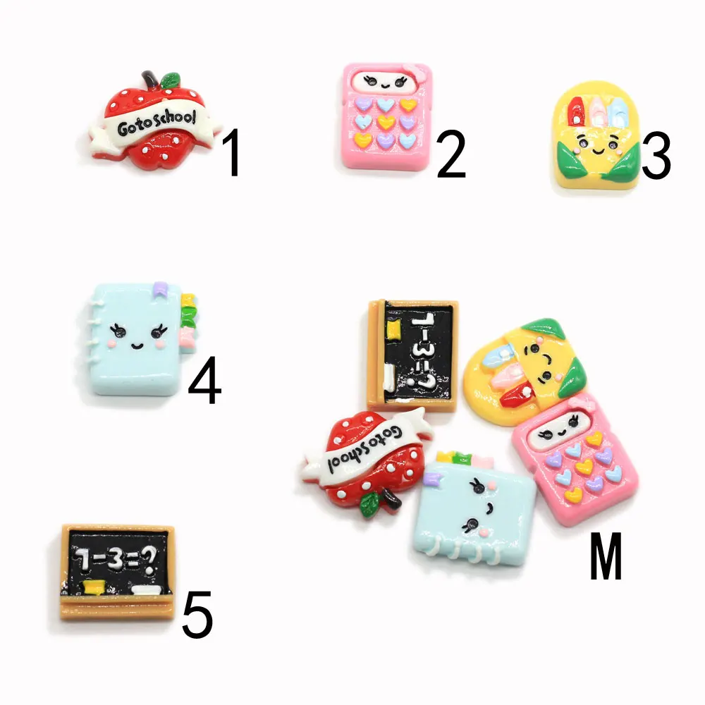 Resin Blackboard Flatbacks, Kawaii Cabochon, Go to School Pencil, DIY Jewelry Making, Bracelet, Earrings, Necklace