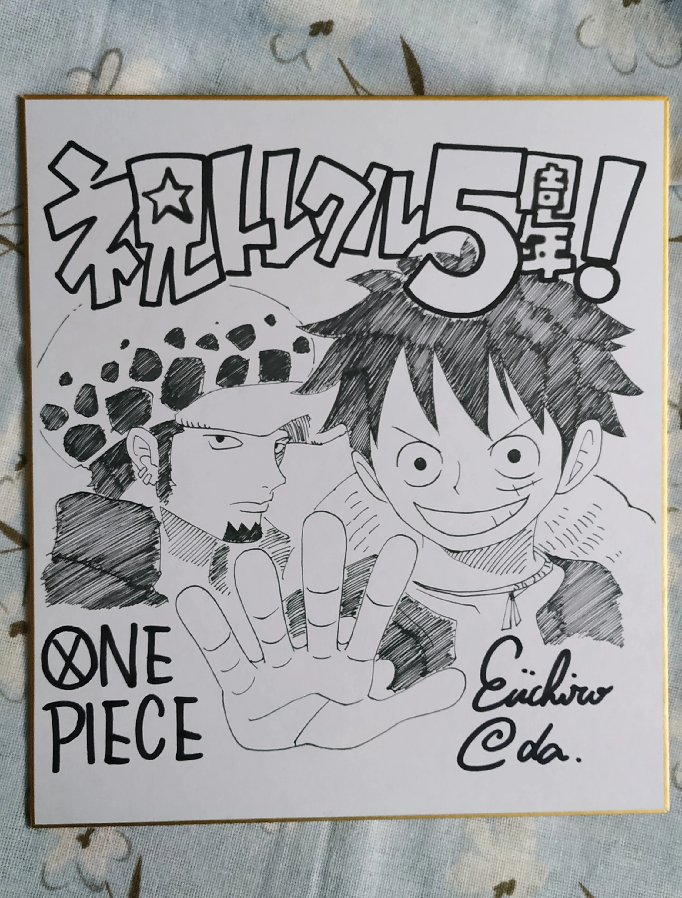 hand drawn Eiichiro Oda Shikishi Art Board autographed 27*24 0320C