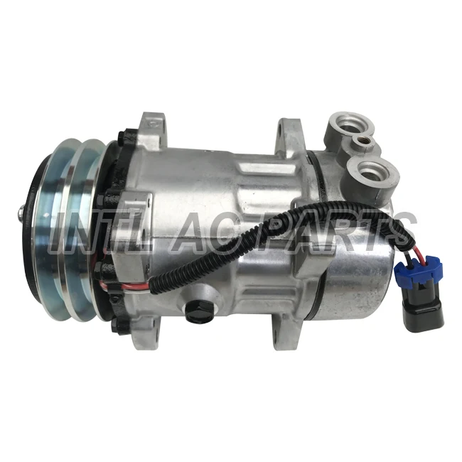 

F691000 F696002231 F69-1000 F69-6002-231 SANDEN 4041 4426 4696 7H15 auto a/c compressor for Peterbilt/Kenworth truck 2pk 12V