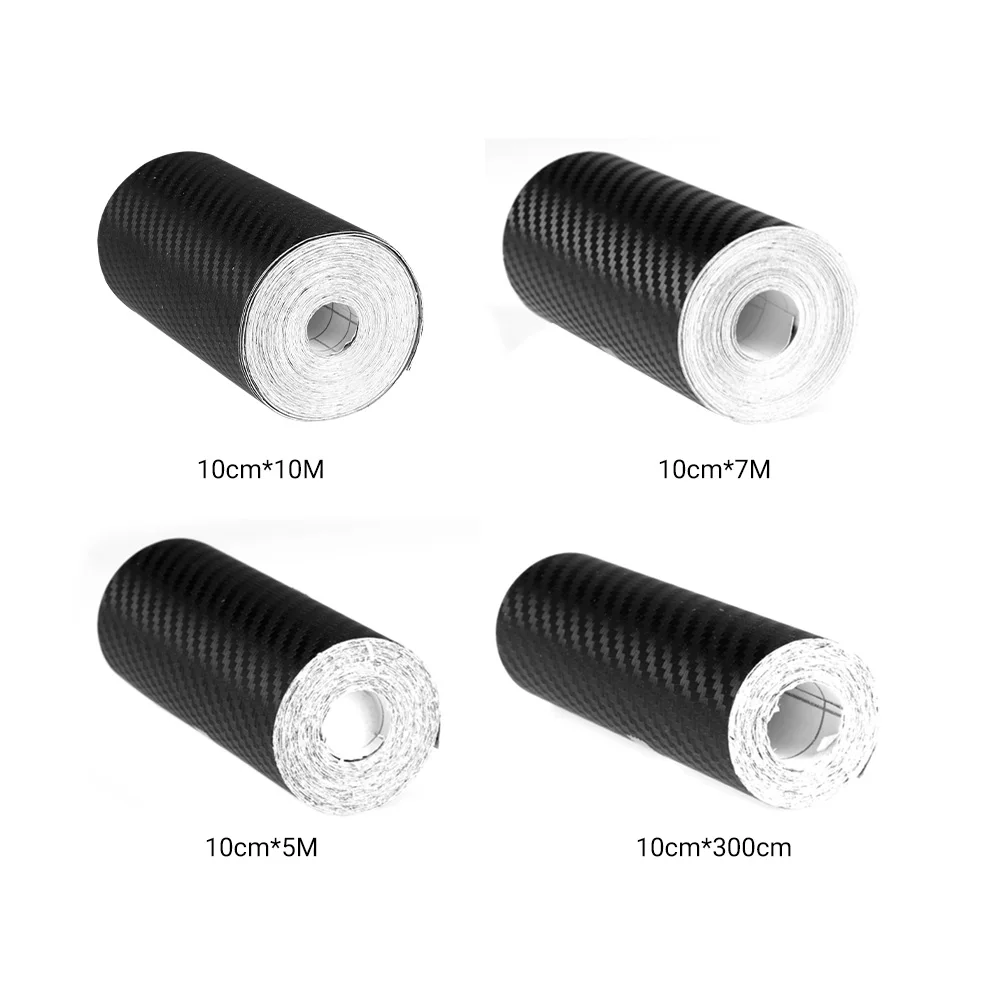 3-10m Width Length Carbon Fiber Sticker Tapes Car Anti Collision Protector Strip Wrap Auto Bumper Door Sill Protection Film