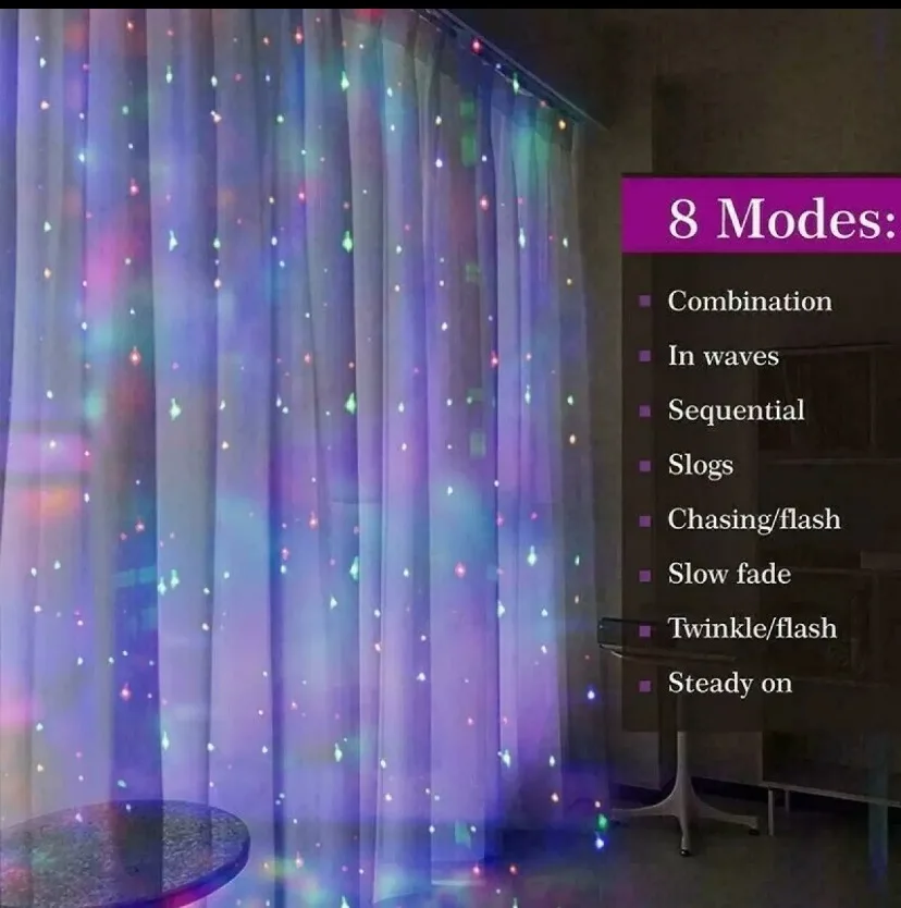 3M LED Curtain String Light Christmas ไฟ Fairy Garland Icicle ไฟสำหรับจัดงานแต่งงานตกแต่งสวนหน้าแรก