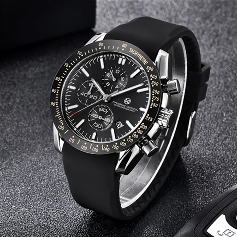 PAGANI DESIGN （Pagrne） New Men Quartz Watch Rubber Belt Men\'s Luxury Watch Fashion Casual Sports Male Clock Relogio Maasculino