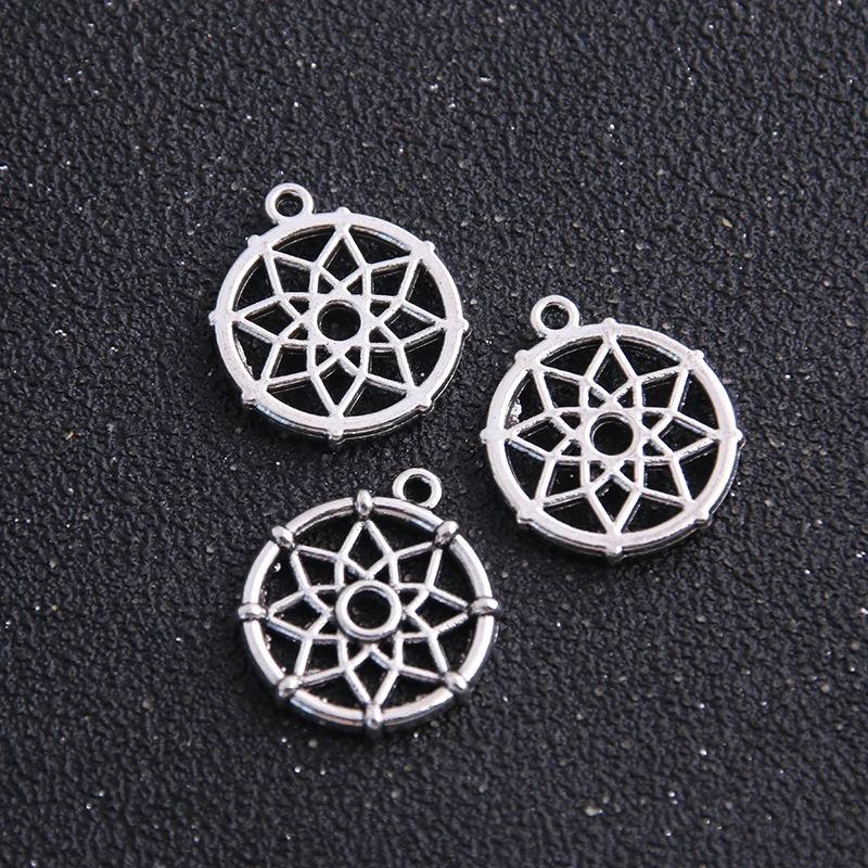 10pcs 20*22mm New Two Color Small Dream Catcher Charms Pendants For DIY Jewelry Handmade Making Accessorie