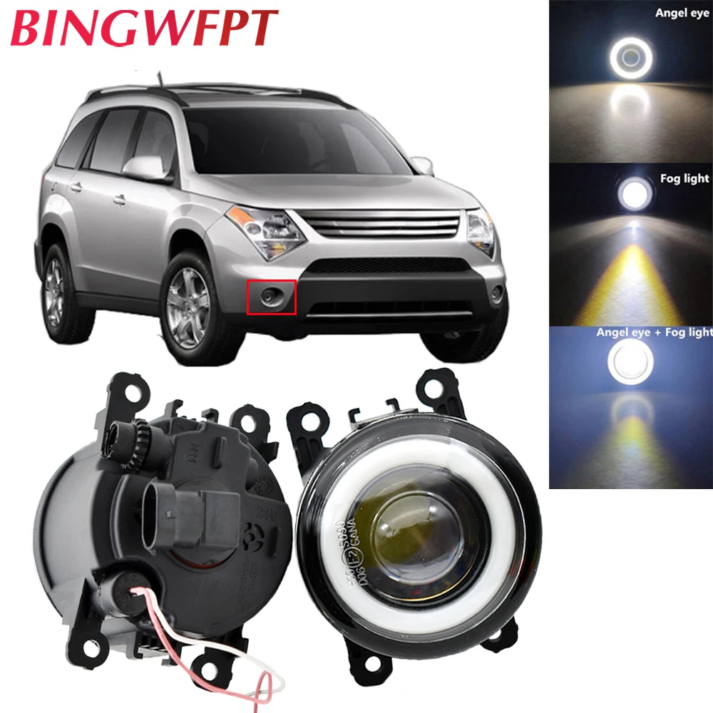 

1pair 2in1 LED Fog Light + Angel Eye 12V For Suzuki XL7 XL-7 Swift SX4 Alto Splash Jimny Ignis Grand Vitara