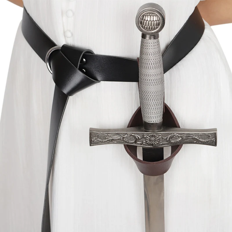 Medieval Knight Viking Sword Sheath PU Leather Scabbard Rapier Ring Sword Dagger Holder Scabbard Halloween Cosplay Props