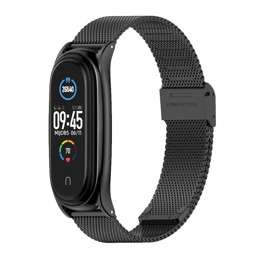 Cho Mi Band 6 5 Dây Đeo Kim Loại Cho Xiaomi Ban Nhạc 5 Cho Dây Mi Band 3 Cho miband 4 Correa Cho Mi 5 Pulsera